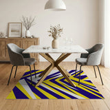 Bold Yellow Navy Geometric Area Rug