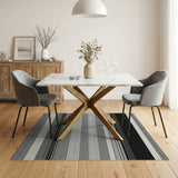 Geometric Modern Black White Striped Area Rug