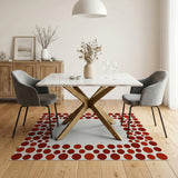 Red Polka Dot Border Area Rug