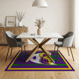 Masquerade Mask Purple Green Gold Area Rug