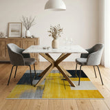 Bold Geometric Yellow Black Modern Area Rug