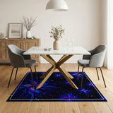 ODIKA Cosmic Floral Washable Rug - Low Pile Non-Slip Celestial Area Rug