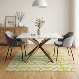 Yellow Braided Wave Geometric Area Rug