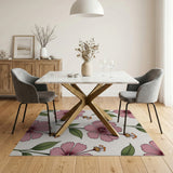 Pink Hibiscus Floral Area Rug