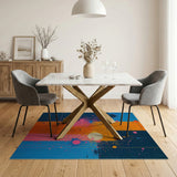 Vibrant Multi-Color Geometric Grid Multi-color and Patterns Area Rug