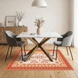 Orange Southwestern Moon Phase Area Rug