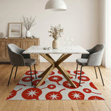 Vibrant Red Chili Pepper Pattern Rug
