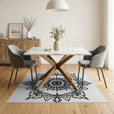 Black and White Traditional Persian Ornate Black White Persian Mandala Rug