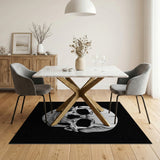 Grinning Skull Black White Area Rug