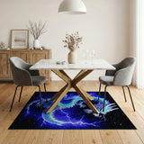 Electric Blue Dragon Lightning Area Rug