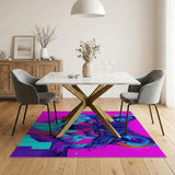 Multi-color and Patterns Geometric Modern Neon Cyber Wolf Head Area Rug