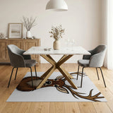 Majestic Antlered Deer Head Area Rug