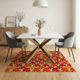 Fiery Orange Maple Leaves Area Rug