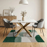Green Modern Green Wave Abstract Area Rug