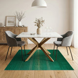 Emerald Green Geometric Gold Accent Area Rug