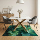 Lush Green Lotus Leaves Area Rug