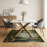 ODIKA Washable Woodland Squirrel Forest Rug - Non-Slip Low Pile Decor