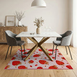 Strawberry Scatter Pink Tufted Area Rug