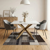 Geometric Modern Beige and Neutral Neutral Geometric Patchwork Area Rug