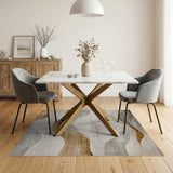 Abstract Wavy Grey Grey Area Rug