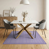 Purple Purple White Gingham Check Area Rug