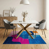 Bold Curved Geometric Multi-Color Area Rug