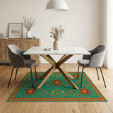Multi-color and Patterns Ornate Teal Persian Floral Area Rug