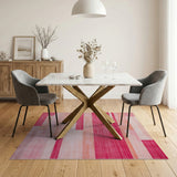 Abstract Pink Stripe Geometric Area Rug