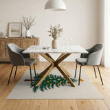 Whimsical Christmas Tree Area Rug with Golden Stars