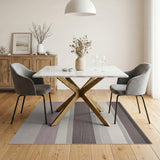 Modern Grey Ombre Striped Area Rug