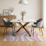 Fluid Pink Wavy Abstract Area Rug