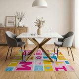 Colorful Crocheted Alphabet Kids Rug