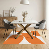 Orange Abstract Petal Area Rug