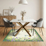 Purple Butterfly Floral Washable Area Rug
