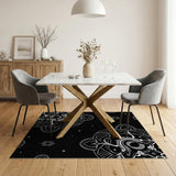 Celestial Mandala Black White Area Rug