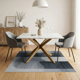 Modern Grey Vertical Geometric Area Rug