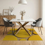 Vibrant Yellow Circles Textured Area Rug