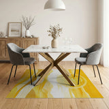 Golden Sunset Mountains Abstract Area Rug