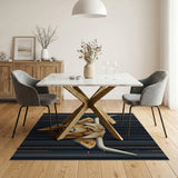 Highland Cow Bold Stripe Area Rug