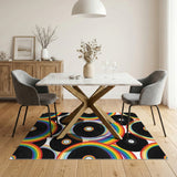 Rainbow Vinyl Records Abstract Area Rug