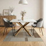 Brown and Tan Brown Tan Geometric Block Area Rug