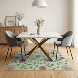 Floral Vintage Pink Pink Daisy Floral Area Rug