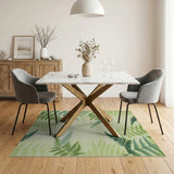 Lush Green Fern Leaf Green Area Rug