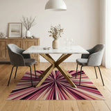 Geometric Modern Pink Radiant Pink Sunburst Geometric Area Rug