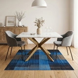 Modern Geometric Blue Dot Grid Area Rug