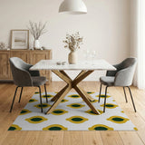 Gold Green Teardrop Persian Area Rug