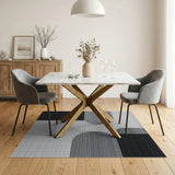 Geometric Modern Geometric Modern Black White Area Rug