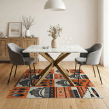 Orange Southwestern Feather Arrow Area Rug