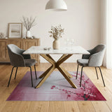 Pink Cherry Blossom Watercolor Pink Area Rug