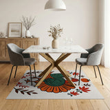 Harvest Turkey Autumn Leaves Area Rug